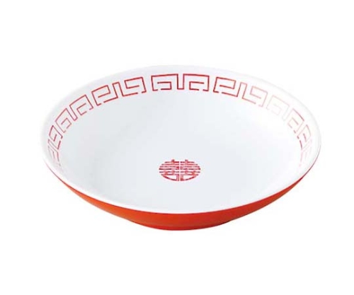 メラミン中華食器 瑞祥 小皿 CA-41 外赤内白