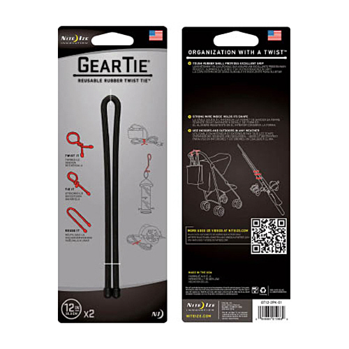 ｷﾞｱｰﾀｲ 12ｲﾝﾁ ﾌﾞﾗｯｸ 1ﾊﾟｯｸ(2個)画像