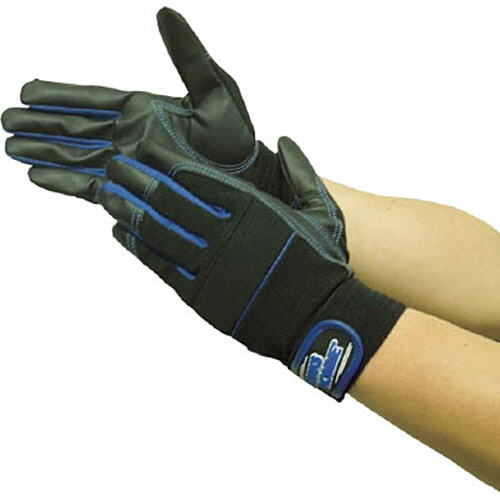 WORKS HOMME 合成皮革手袋 MPﾌｧｲﾊﾞｰ ﾌﾞﾙｰ M 1双画像