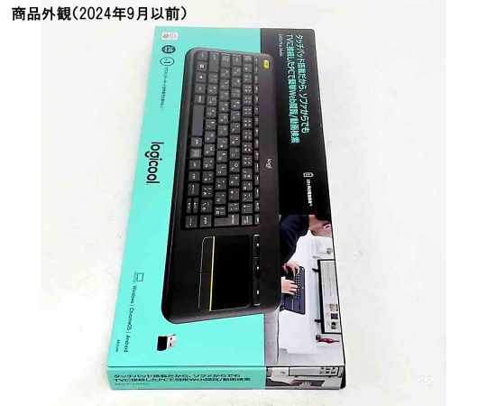 ロジクール　ワイヤレス　タッチキーボード　k400　Plus 大きなタッチパッドとスリムなキーボードが並んでいる様子