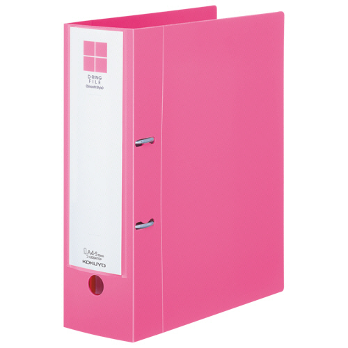 Dﾘﾝｸﾞﾌｧｲﾙ<ｽﾑｰｽｽﾀｲﾙ> A4ﾀﾃ 2穴 700枚収容 70mmとじ 背幅95mm ﾋﾟﾝｸ 1冊画像