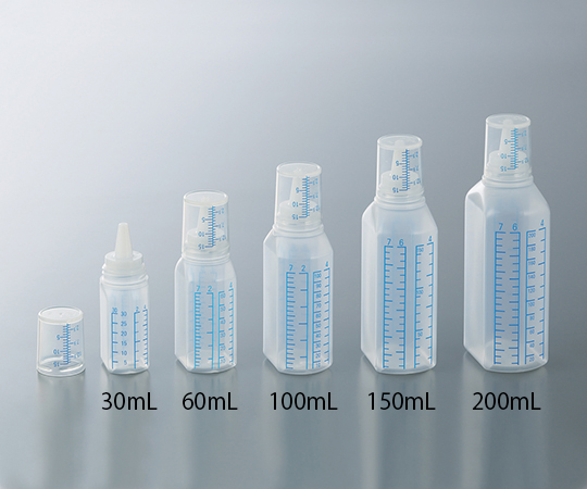 SKカップ付ボトル（青目盛付き・電子線滅菌済） 150mL 1箱（100本入）画像