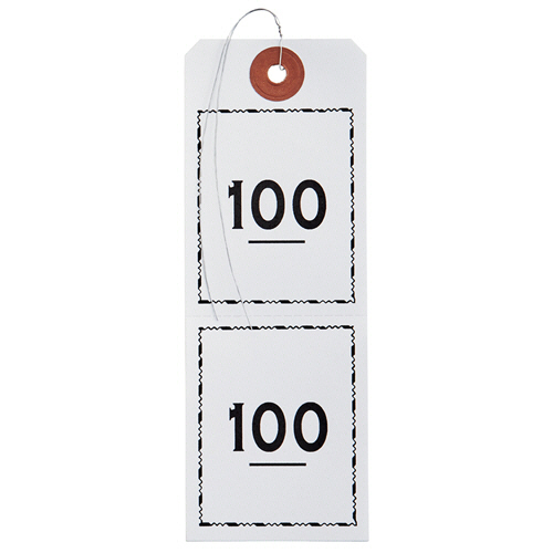 連番荷札 単色 (1-100) 白 1ﾊﾟｯｸ画像