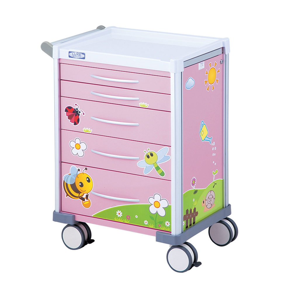 小児科用カート(LUXE) ピンク 690×540×930mm