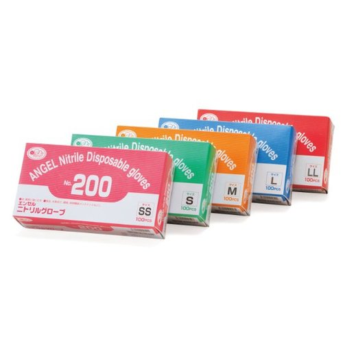 ニトリル手袋 No.200 ニトリルグローブ(粉付) ホワイト SS サンフラワー画像