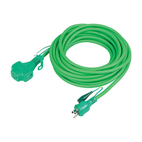 ﾄﾘﾌﾟﾙﾎﾟｯｷﾝ延長ｺｰﾄﾞｱｰｽ付き 極太ｿﾌﾄ電線 10m 緑 1本画像