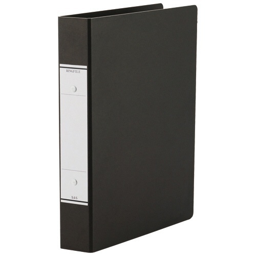 OリングファイルN A4タテ 2穴 320枚収容リング内径39mm背幅52mm黒 1冊画像