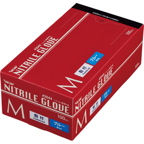 ﾆﾄﾘﾙ 使いきり極薄手袋 粉付 ﾌﾞﾙｰ M 1箱(100枚)画像