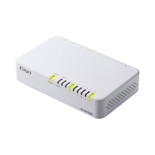 スイッチングＨｕｂ　８Ｐ　プラ　電源外付　白