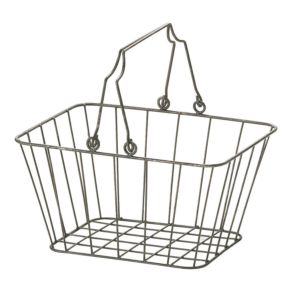 アンティーク　ワイヤー店内カゴ　中画像