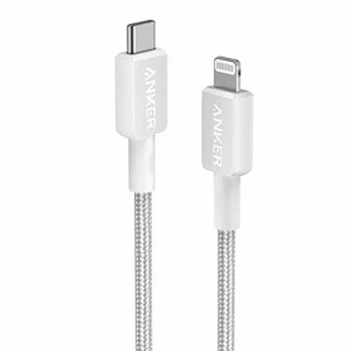 ANKER　322　高耐久ナイロン　USB-C&ライトニングケーブル　0.9m　ホワイト　1本