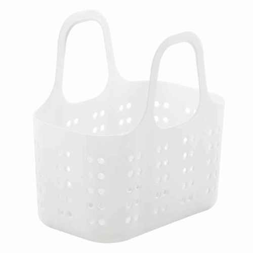 ランドリーバスケット ボルカ バスケット ミニ ドット 洗濯カゴ ホワイト画像