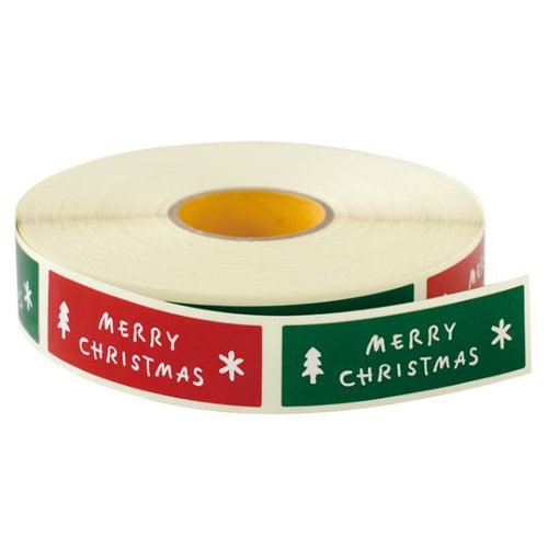 贈答用飾り シンプルメリークリスマス ロールシール-1(500枚) ヘッズ画像