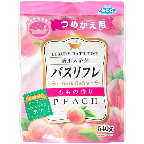 薬用入浴剤ﾊﾞｽﾘﾌﾚ ももの香り つめかえ用 540g 1ﾊﾟｯｸ画像