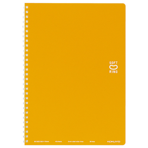 ｿﾌﾄﾘﾝｸﾞﾉｰﾄ(ﾄﾞｯﾄ入り罫線) ｾﾐB5 B罫 40枚 ｵﾚﾝｼﾞ 1ｾｯﾄ(5冊)画像