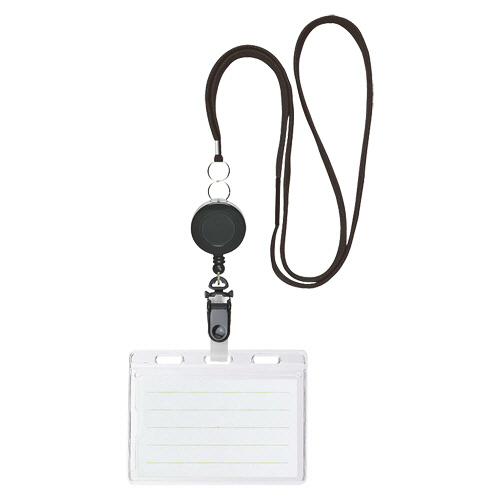 ﾘｰﾙ式吊下げ名札 2枚収納ﾀｲﾌﾟ ｿﾌﾄ 黒 1ｾｯﾄ(10個)画像