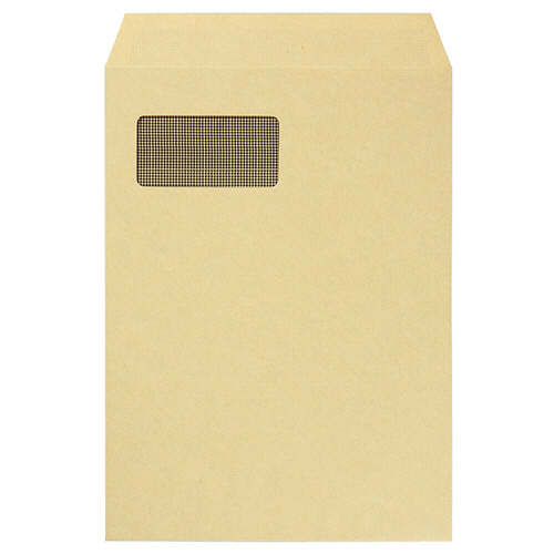 窓付封筒 裏地紋付 A4 ﾃｰﾌﾟのり付 85g ｸﾗﾌﾄ(窓:ﾌｨﾙﾑ) 1ﾊﾟｯｸ(100枚)画像