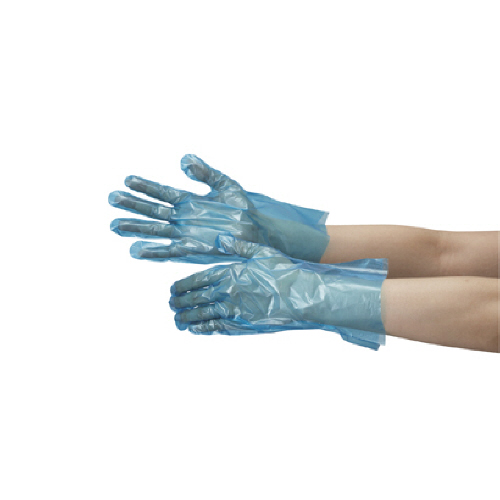 ﾎﾟﾘｴﾁﾚﾝ使い捨て手袋 片ｴﾝﾎﾞｽ 青 M 1ﾊﾟｯｸ(200枚)画像