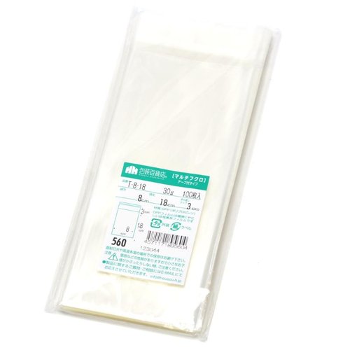 テープ有 OPP袋 32-7314 マルチフクロ T-8-18 100枚入 ササガワ画像