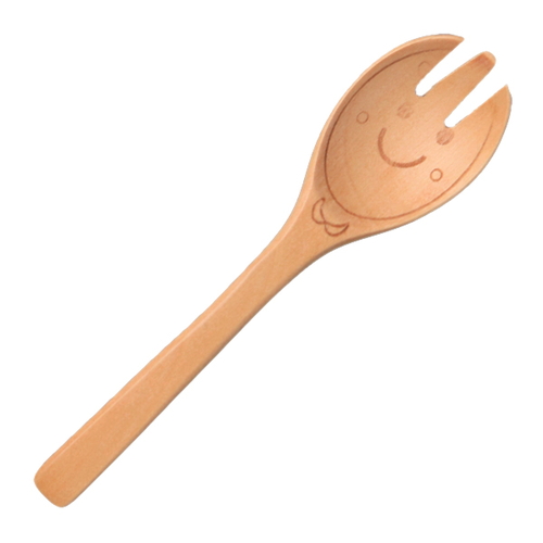フォーク 12cm 木 キッズフォーク にこちゃん画像