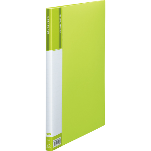 ｸﾘﾔｰﾌｧｲﾙ(台紙入) A4ﾀﾃ 20ﾎﾟｹｯﾄ 背幅14mm ﾗｲﾄｸﾞﾘｰﾝ 1ｾｯﾄ(10冊)画像