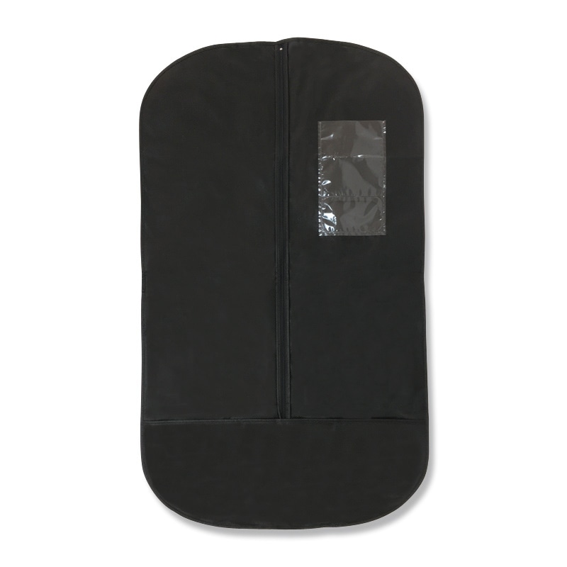 不織布　二つ折りスーツバッグ黒　５枚画像