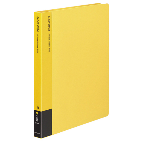 ｸﾘﾔｰﾌﾞｯｸ(替紙式) A4ﾀﾃ 30穴 12ﾎﾟｹｯﾄ付属 背幅27mm 黄 1ｾｯﾄ(10冊)画像