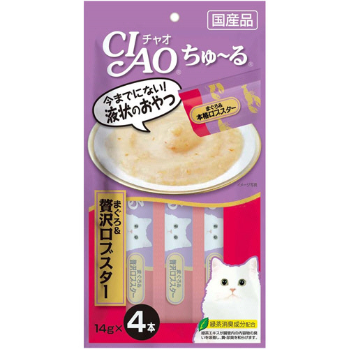 ﾁｬｵ ちゅーる まぐろ&贅沢ﾛﾌﾞｽﾀｰ 14g/本 1ｾｯﾄ(24本:4本×6ﾊﾟｯｸ)画像
