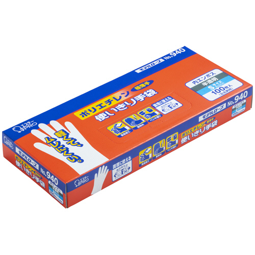 ﾓﾃﾞﾙﾛｰﾌﾞNo.940ﾎﾟﾘｴﾁﾚﾝ使いきり手袋 内ｴﾝﾎﾞｽS 1箱(100枚)画像