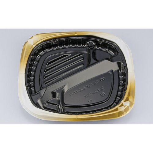 シーピー化成 弁当容器 CBFまろん11-1 ゴルトBW 本体画像