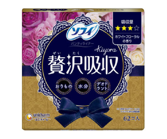 ソフィ　Kiyora　贅沢吸収　ホワイトフロ-ラル　62枚