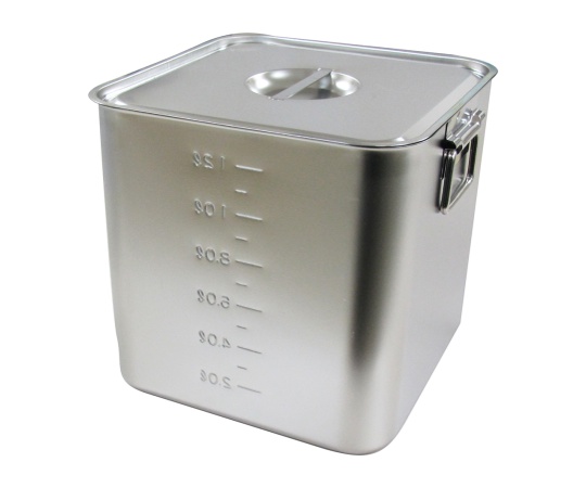 スギコ 18-8 目盛付深型角キッチンポット 手付 14L画像