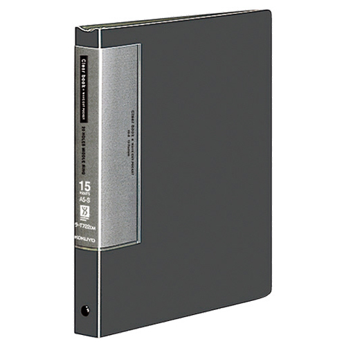 ｸﾘﾔｰﾌﾞｯｸ(ｳｪｰﾌﾞｶｯﾄﾎﾟｹｯﾄ･替紙式)A5ﾀﾃ20穴15ﾎﾟｹｯﾄ付 ﾀﾞｰｸｸﾞﾚｰ 1ｾｯﾄ(4冊)画像