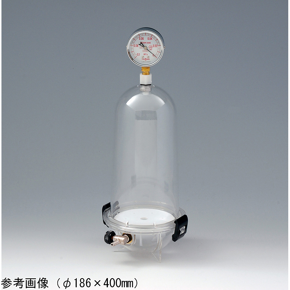 小型真空ポット用真空計取付品（天面）バルブ・真空計付 φ186×400mm画像
