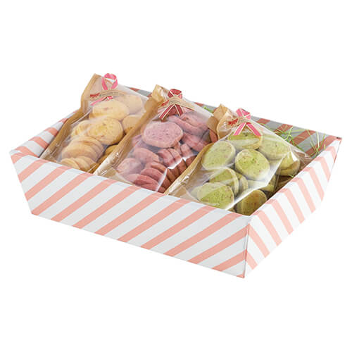 ギフトトレー Yストライプ L サーモンピンク画像