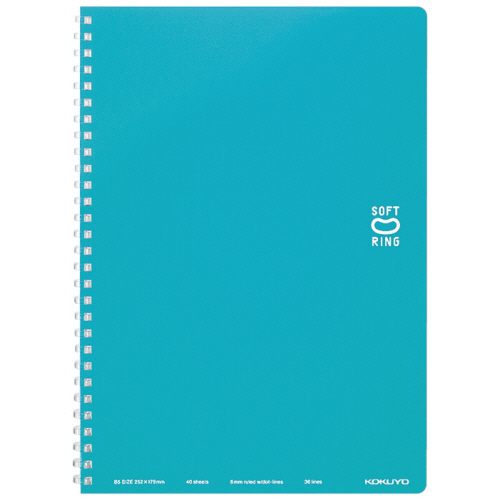 ｿﾌﾄﾘﾝｸﾞﾉｰﾄ(ﾄﾞｯﾄ入り罫線) ｾﾐB5 B罫 40枚 ﾗｲﾄﾌﾞﾙｰ 1ｾｯﾄ(5冊)画像