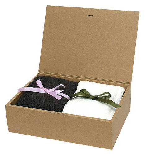 ブック型ギフトボックス（茶・298×205×87mm）画像