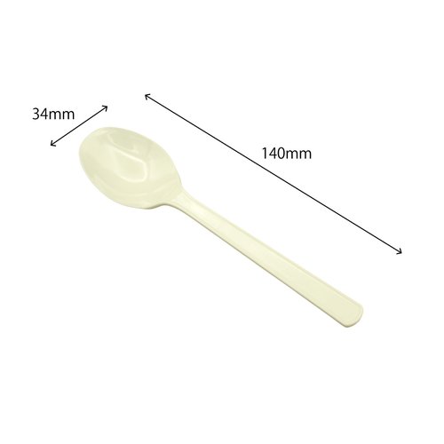 使い捨てカトラリー FDスプーン 140 単袋入 中央化学 [ケース販売] 複数のスプーンが重なり合っている様子
