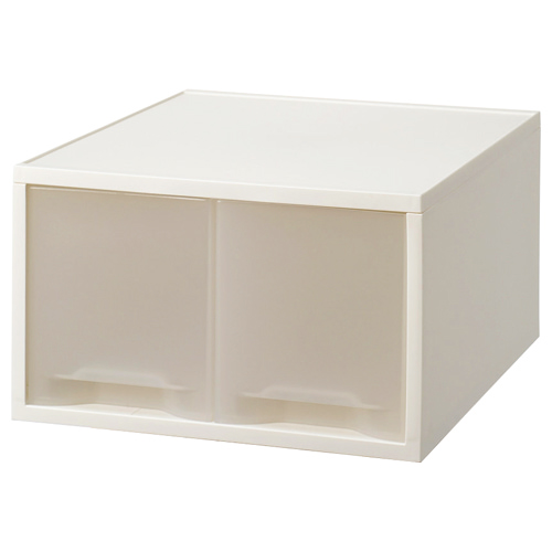 PP製引き出しｹｰｽ A4ﾀﾃ 深型ﾊｰﾌ ﾎﾜｲﾄ･ｸﾘｱ 1台