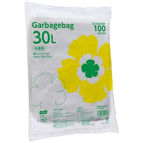 ゴミ袋エコノミー 半透明 30L 1パック(100枚)画像