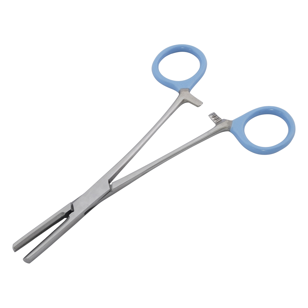 チューブ鉗子(カラーコーティング) 先端アヤ筋 ブルー画像