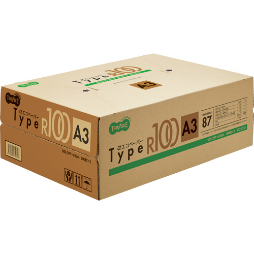 αｴｺﾍﾟｰﾊﾟｰ ﾀｲﾌﾟR100 A3 1箱(1500枚:500枚×3冊)画像