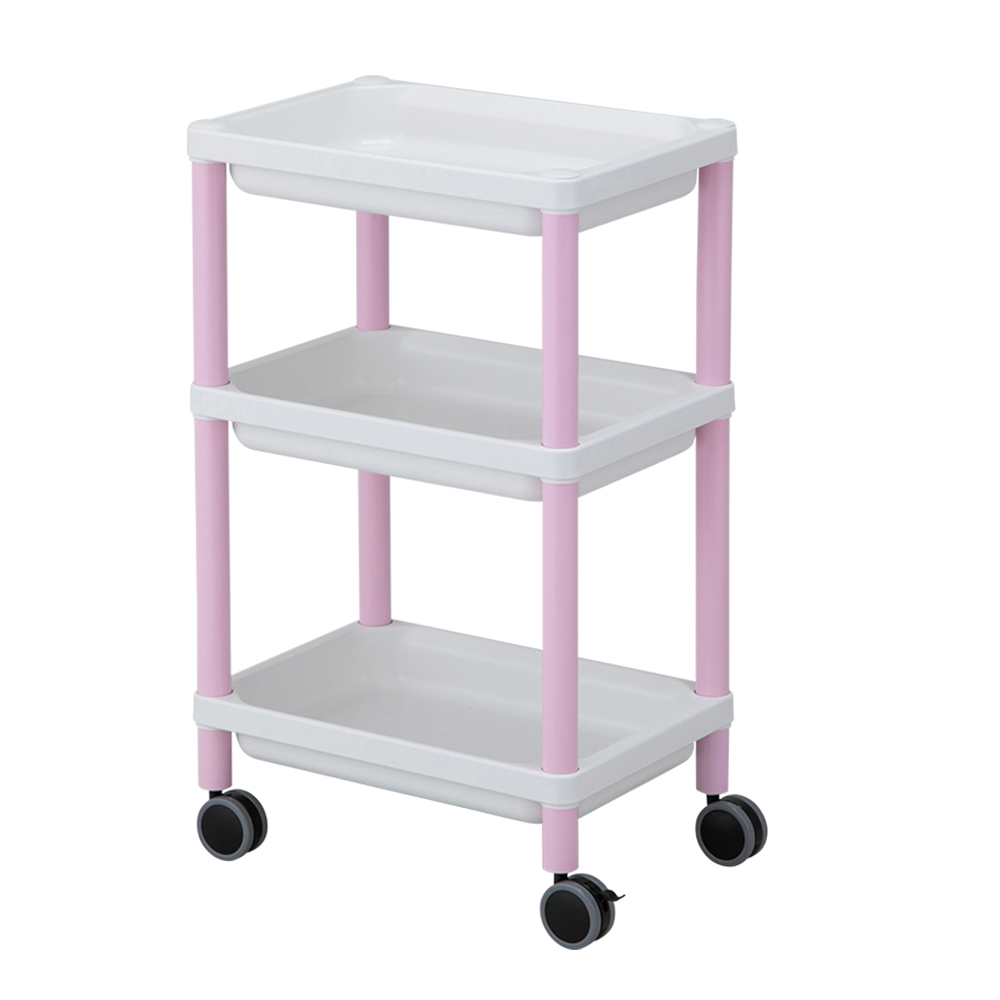 モバイルトレーカート　3段　ピンク画像