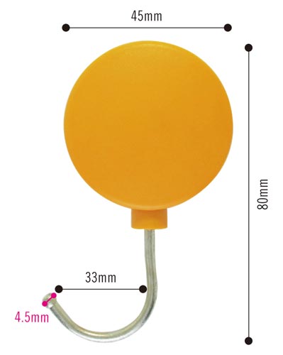 プラマグネットフック　中　橙画像