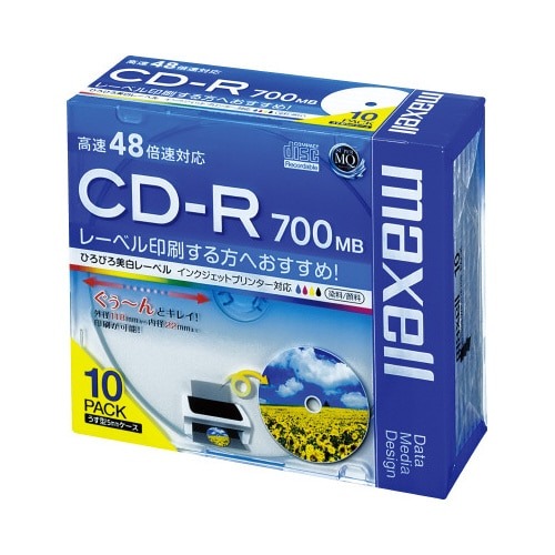 ＣＤ－Ｒデータ用　４８倍速　ＩＪ対応　１０枚Ｐ画像