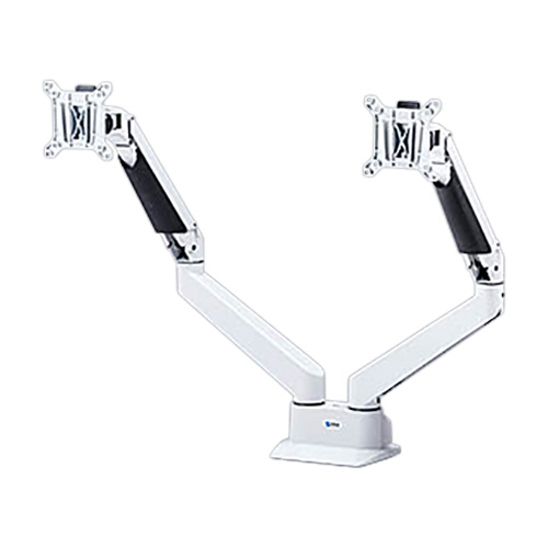 水平垂直多関節液晶ﾓﾆﾀｰｱｰﾑ 2面 ﾎﾜｲﾄ 1台画像