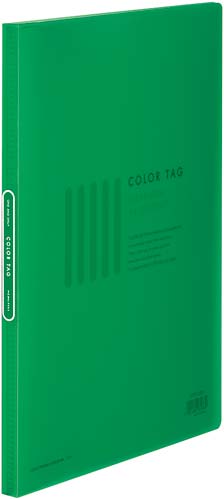 クリヤーブックカラータグ　Ａ４縦２０Ｐ　緑１０冊画像