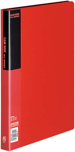 クリヤーブックベーシックＡ４縦４０ポケット赤１０冊画像
