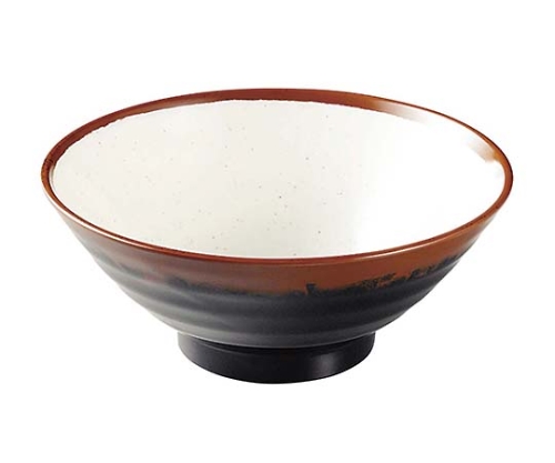 メラミン和食器 長次郎窯 そば丼 AN-65 大 W内白