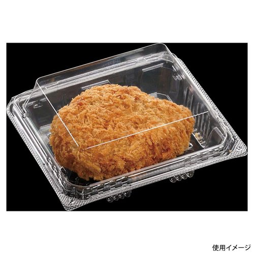 フードパック SAK 13-12(38) OPS エフピコ 透明なフードパックが立てられ、内容物が見える状態